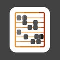 Vector icon of abacus colored sticker. Wooden abacus for learning account and math. Layers grouped for easy editing illustration.