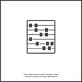 Vector icon of abacus. Wooden abacus for learning account and math icon on white isolated background Royalty Free Stock Photo