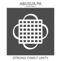 icon with african adinkra symbol Abusua Pa. Symbol of Strong family unity