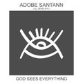 Icon With African Adinkra Symbol Adobe Santann. Symbol Of All Seeing Eye Of God