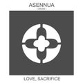 icon with african adinkra symbol Asennua. Symbol of love and sacrifice Royalty Free Stock Photo