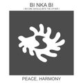 icon with african adinkra symbol Bi Nka Bi. Symbol of peace and harmony