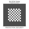 icon with african adinkra symbol Block Dan. Symbol of protection and security Royalty Free Stock Photo