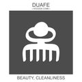 icon with african adinkra symbol Duafe. Symbol of beauty and cleanliness Royalty Free Stock Photo