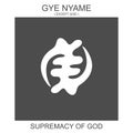 icon with african adinkra symbol Gye Nyame. Symbol of supremacy of god