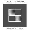 icon with african adinkra symbol Kuronti Ne Akwamu. Symbol of democracy and counsil