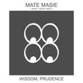 icon with african adinkra symbol Mate Masie. Symbol of wisdom and prudence