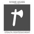 icon with african adinkra symbol Nyame Akuma. Symbol of stealth and righteous might Royalty Free Stock Photo