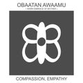 icon with african adinkra symbol Obaatan Awaamu. Symbol of compassion and empathy