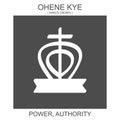 icon with african adinkra symbol Ohene Kye. Symbol of power and authority Royalty Free Stock Photo