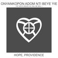 icon with african adinkra symbol Onyankopon Adom Nti Beye Yie. Symbol of hope and providence Royalty Free Stock Photo