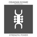 icon with african adinkra symbol Osiadan Nyame. Symbol of strength and power