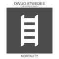 icon with african adinkra symbol Owuo Atwedee. Symbol of mortality Royalty Free Stock Photo