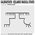 icon with ancient Icelandic magical staves Gapaldur. Symbol means and is used for protection and fight against magic