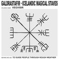 Icon with ancient Icelandic magical staves Vegvisir. Symbol means and is used for guide people through rough weather