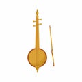 Vector icon of Arabic musical instrument called rebab. Traditional musical percussion. The name of several related bowed string