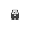 Vector icon Archived documents, storing documents in archives on white isolated background. Layers grouped for easy editing Royalty Free Stock Photo