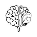 Vector icon artificial intelligence, cyber brain, ai concept Royalty Free Stock Photo