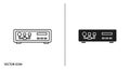 Vector Icon of an Audio Receiver or Amplifier in Outline and Solid Black Styles stereo system Royalty Free Stock Photo