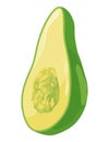 Vector icon of avocado. Avocado fruit in flat design. Omega-3 product Royalty Free Stock Photo