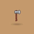 Vector icon ax for cutting wood, chopping an ax. Illustration woodcutters