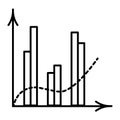 Vector icon with Bar Chart Analytics . Black color