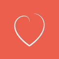 Vector icon of a beautiful and unusual heart shape in red background. It represents a concept of love, marriage, wedding