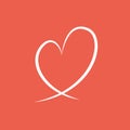 Vector icon of a beautiful and unusual heart shape in red background. It represents a concept of love, marriage, wedding