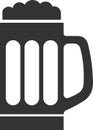 Vector icon of a beer mug with foam. Royalty Free Stock Photo