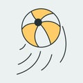 Vector icon of a big bouncy ball. It represents a concept of game, summer, fun, beach and family vacation. Also can be