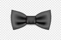 Vector icon of a black bow tie highlighted on a transparent background. Hipster style. Royalty Free Stock Photo