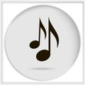 Vector icon black music note isolated on white background. Music Royalty Free Stock Photo
