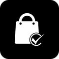 Vector Icon: Black Square Bag, simple line vector for UI UX design. Symbol for website and mobile app interface and navigation Royalty Free Stock Photo