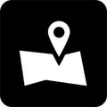 Vector Icon: Black Square Map, simple line vector for UI UX design. Symbol for website and mobile app interface and navigation Royalty Free Stock Photo