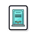 Vector icon of a book with a bookmark on top, representing the joy of reading and discovering new worlds Royalty Free Stock Photo