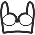 Vector Icon of a bra for women in line art style. Pixel perfect. Business and office look. Royalty Free Stock Photo