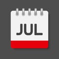 Vector template icon calendar, month July