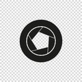 vector icon of camera diaphragm black colour