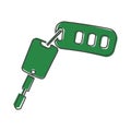 Vector icon car key with a keychain cartoon style on white isolated background Royalty Free Stock Photo