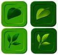 Vector icon with casual leaf for video game