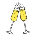 Vector icon of champagne glass