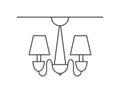 Vector icon of a chandelier, ceiling lamp. Stock illustration, isolated on a white background. Simple linear design Royalty Free Stock Photo