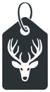 Vector icon of a Christmas gift tag with a deer head silhouette cutout Royalty Free Stock Photo