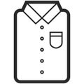 Vector Icon of a classic shirt for men or woman in line art. Pixel perfect. Bussiness and office look.
