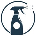 Vector Icon of a Cleaning Spray Bottle Spraying Disinfectant Mist Royalty Free Stock Photo