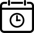 Vector icon of clock on tear-off calendar as reminder of event