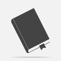 Vector icon closed book with bookmark. Notepad with a bookmark. Royalty Free Stock Photo
