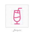 Vector icon of cocktail Daiquiri with modular grid.