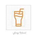 Vector icon of cocktail Long island with modular grid.