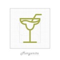 Vector icon of cocktail Margarita with modular grid.